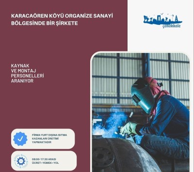Kaynak ve Montaj Personelleri Aranıyor.. Mesajınızı instagram hesabımdan iletiniz gokhanbayram.17