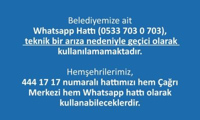 Çanakkale Belediyesi Whatsapp hattında arıza